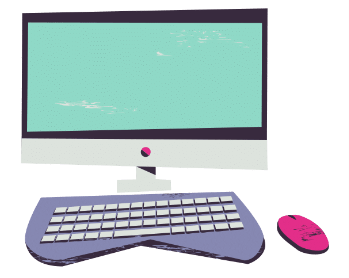 ikona komputera z klawiaturą i myszką